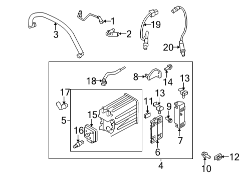 2010 Ford F-150 Emission Components Crankcase Tube Diagram for 9L3Z-6A664-B