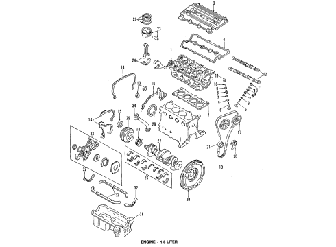 1991 Mercury Tracer Engine Parts, Mounts, Cylinder Head & Valves, Camshaft & Timing, Oil Pan, Oil Pump, Crankshaft & Bearings, Pistons, Rings & Bearings Timing Belt Diagram for F3CZ6268A