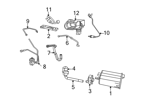 2009 Jeep Compass Powertrain Control Hose-CANISTER To Vapor Line Diagram for 5273476AE