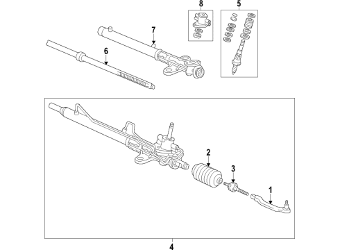 2018 Kia Sedona P/S Pump & Hoses, Steering Gear & Linkage Gear & Linkage Assembly Diagram for 57700A9501