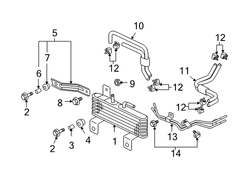2009 Mitsubishi Eclipse Trans Oil Cooler Bolt Diagram for MS240147