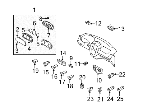 2007 Hyundai Santa Fe Automatic Temperature Controls Cluster Assembly-Instrument(Mph) Diagram for 94001-2B280