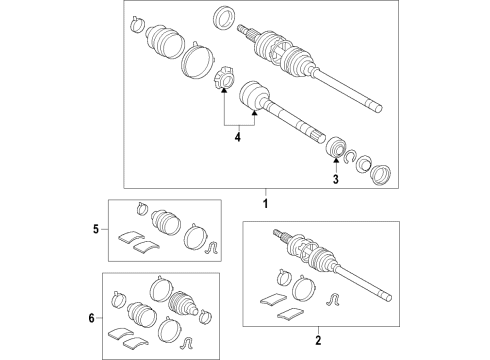 1995 Toyota Camry Front Axle Shafts & Joints, Drive Axles Boot Kit Diagram for 04438-03020