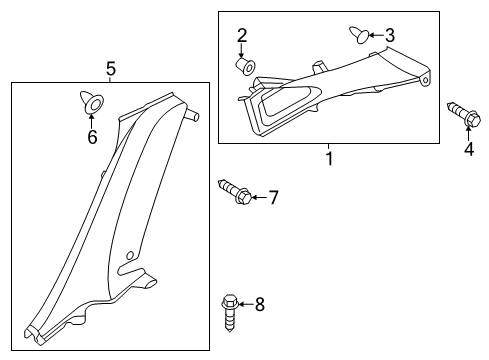 2018 Hyundai Elantra GT Interior Trim - Quarter Panels Trim Assembly-Rear Wheel House LH Diagram for 85890-G3000-TRY