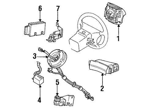 1993 Lincoln Mark VIII Air Bag Components Front Sensor Diagram for F3LY14B005A