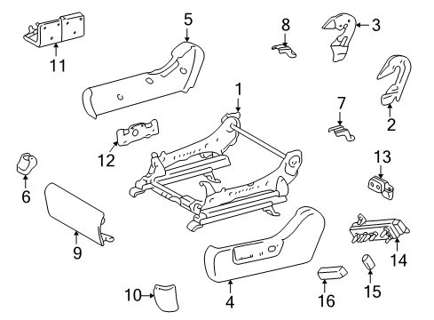2001 Toyota Highlander Tracks & Components Outer Cover Diagram for 71812-48010-A0