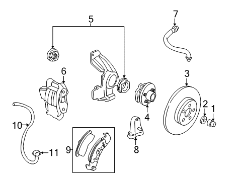 1995 Pontiac Sunfire Front Brakes Front Pads Diagram for 19152705