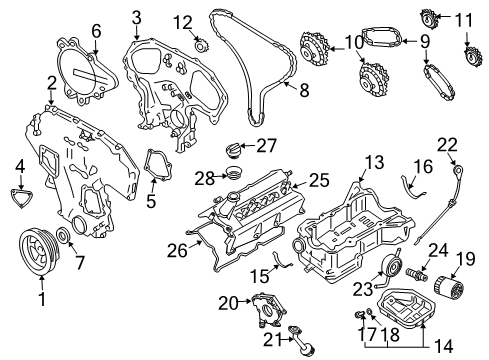 2003 Infiniti G35 Filters Stud-Oil Cooler Diagram for 21313-43U0A