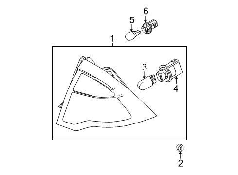 2010 Ford Fusion Bulbs Tail Lamp Assembly Diagram for 9E5Z-13405-A