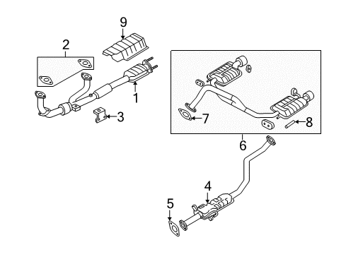 2004 Hyundai Tiburon Exhaust Components Front Exhaust Pipe Diagram for 28610-2C100