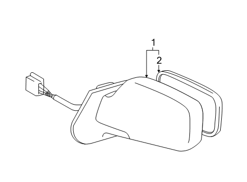 2001 Toyota Celica Outside Mirrors Mirror Assembly Diagram for 87910-2D110-C0