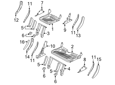 2006 Lincoln Navigator Tracks & Components Latch Assembly Diagram for 6L1Z-78600M46-AA