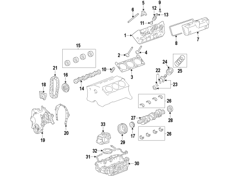 2009 Buick Lucerne Engine Parts, Mounts, Cylinder Head & Valves, Camshaft & Timing, Oil Pan, Oil Pump, Crankshaft & Bearings, Pistons, Rings & Bearings, Variable Valve Timing Front Mount Diagram for 20877778