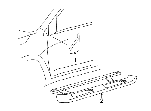 2008 Toyota RAV4 Exterior Trim - Pillars, Rocker & Floor Tube Step Diagram for PTS30-42060