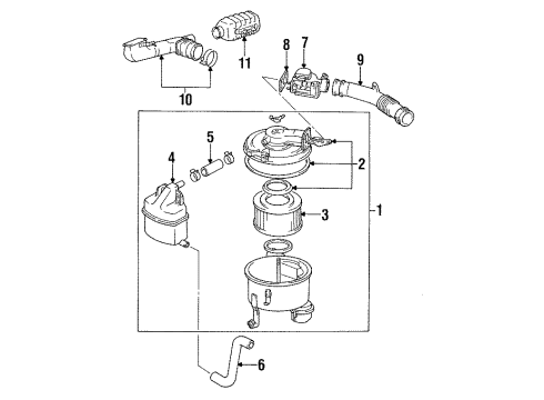 1993 Toyota Land Cruiser Powertrain Control Element Diagram for 17801-61030