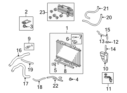 2012 Acura ZDX Radiator & Components Bracket, Radiator Mount (Upper) Diagram for 74176-ST3-E00