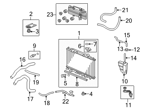 2012 Acura ZDX Radiator & Components Radiator (Denso) Diagram for 19010-RYE-A52