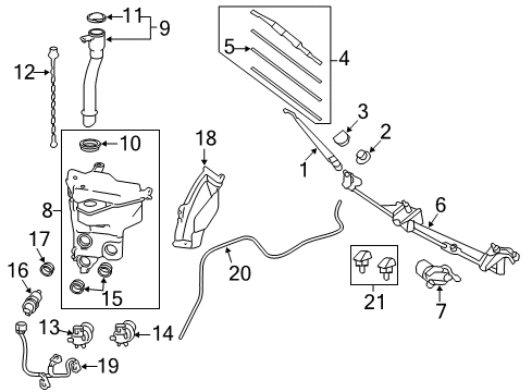 2013 Toyota FJ Cruiser Wiper & Washer Components Washer Hose Diagram for 90099-62068