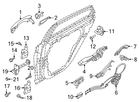 2018 Hyundai Sonata Rear Door Retainer-Rear Door Latch LH Diagram for 83484-C1000