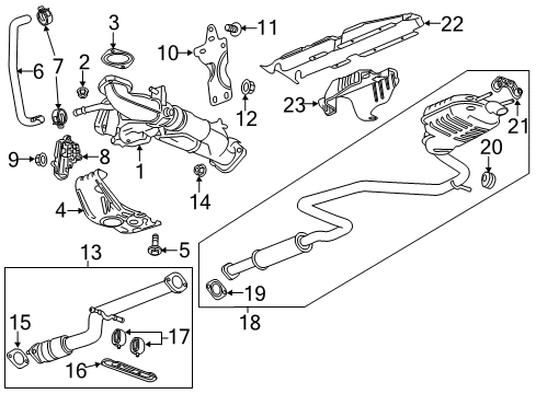 2019 Chevrolet Malibu Exhaust Components Catalytic Converter Diagram for 19420235