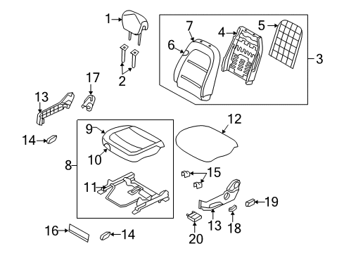 2006 Hyundai Azera Power Seats SWTICH Assembly-L/SUPPORT, LH Diagram for 88194-3L000-5H