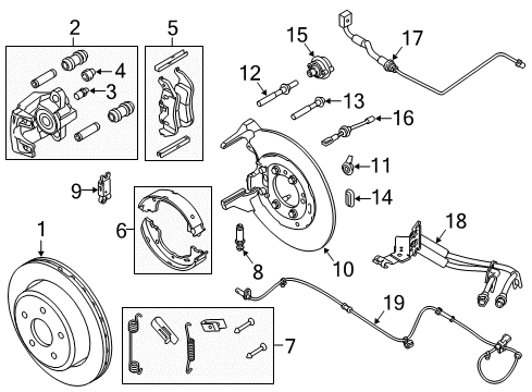 2011 Ford Ranger Parking Brake Front Cable Diagram for 4L5Z-2853-AA