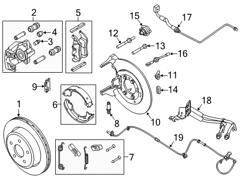 2011 Ford Ranger Parking Brake Lever Diagram for AL5Z-2A637-B