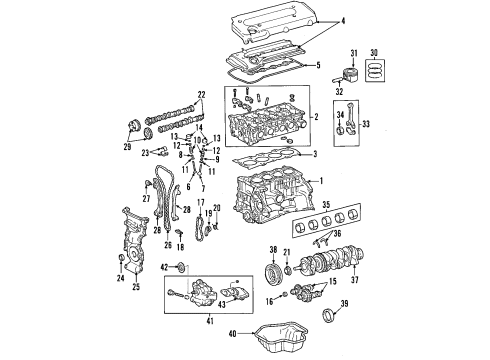 2009 Scion xB Engine Parts, Mounts, Cylinder Head & Valves, Camshaft & Timing, Oil Pan, Oil Pump, Balance Shafts, Crankshaft & Bearings, Pistons, Rings & Bearings Intake Valve Seals Diagram for 90913-T2001