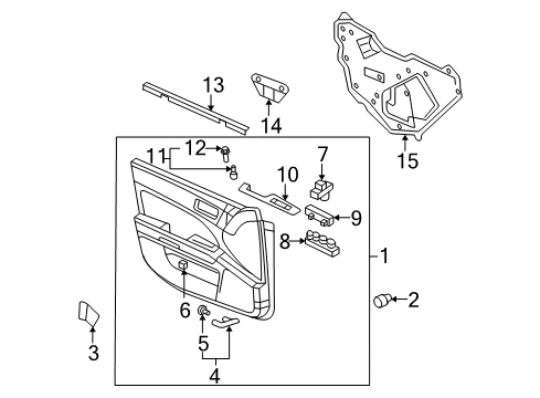 2005 Cadillac STS Rear Door Sealing Strip-Front Side Door Window Inner Diagram for 20823034