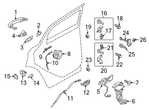 2018 Ford Escape Rear Door Cable Diagram for JJ5Z-5840180-A