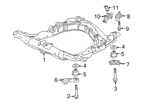 2017 Honda Accord Suspension Mounting - Front Stay, RR. Diagram for 50275-T3W-J00