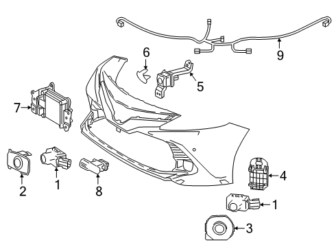 2018 Toyota Camry Cruise Control System Sensor Diagram for 88210-06030