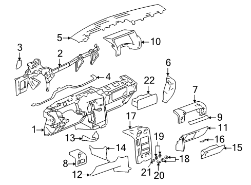 2004 Hummer H2 Instrument Panel Sensor, Vehicle Longitudinal Accelerometer Diagram for 15181002