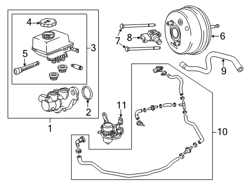 2016 Chevrolet Caprice Hydraulic System Power Brake Booster (Vac) (Serv) Diagram for 92507130