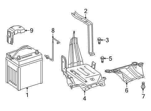 2016 Toyota Avalon Battery Mount Plate Diagram for 57614-06010