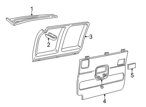 2005 GMC Savana 2500 Interior Trim - Side Loading Door Window Trim Diagram for 22758137