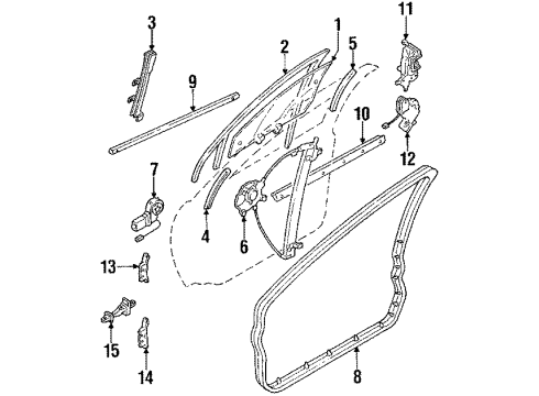 1991 Infiniti Q45 Front Door - Glass & Hardware Lock Assy-Front Door, RH Diagram for 80502-60U00