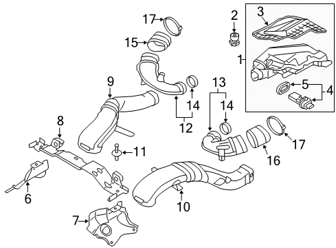 2012 BMW X5 Powertrain Control Intake Silencer Diagram for 13717577449