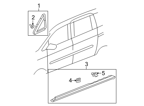 2005 Honda Odyssey Exterior Trim - Pillars, Rocker & Floor Garnish Assy., R. Side Sill Diagram for 71800-SHJ-A01