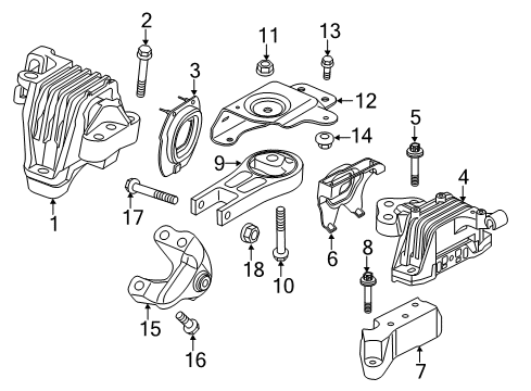 2015 Chrysler 200 Engine & Trans Mounting Bolt-6 LOBE External Head Diagram for 6510863AA