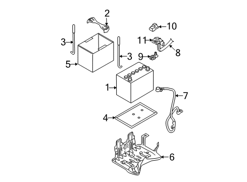 2006 Nissan Murano Battery Cable Assy-Battery Earth Diagram for 24080-CA000