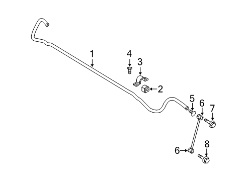 2005 Chrysler Pacifica Stabilizer Bar & Components - Rear Bolt-HEXAGON Head Diagram for 6102222AA