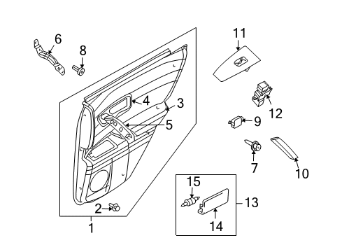 2008 Infiniti FX45 Interior Trim - Rear Door Finisher Assy-Rear Door, RH Diagram for 82900-CZ70D