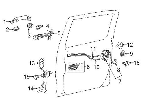 2021 Toyota Tacoma Rear Door Lock Assembly Diagram for 69390-04030