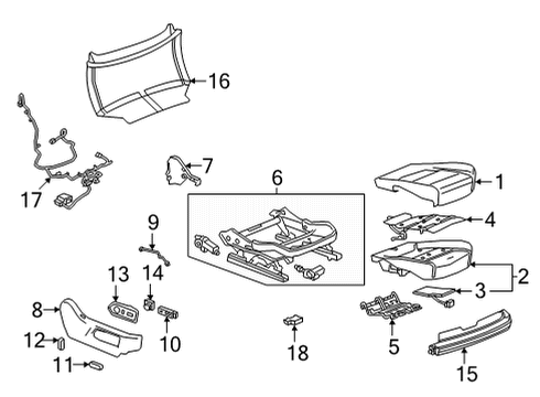 2021 Cadillac Escalade Passenger Seat Components Passenger Discriminating Sensor Diagram for 84940328