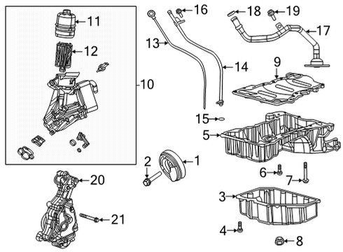 2021 Ram 1500 Engine Parts Tube-Engine Oil Indicator Diagram for 68490053AA