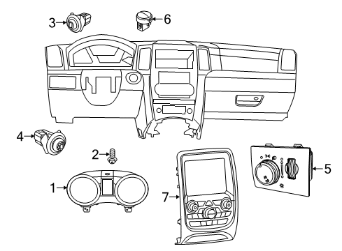 2014 Dodge Durango Instruments & Gauges Control-Vehicle Feature Controls Diagram for 68227850AB
