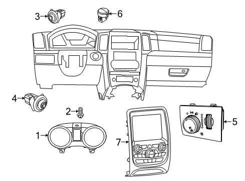 2019 Dodge Durango Instruments & Gauges Cluster-Instrument Panel Diagram for 68402439AC