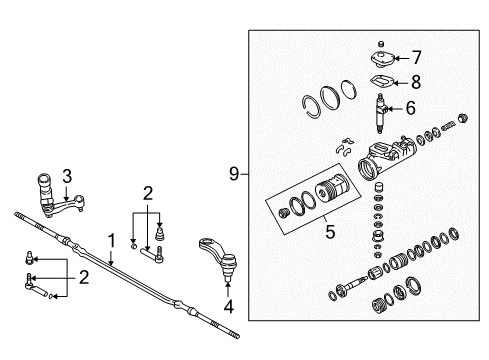 2003 Hummer H2 P/S Pump & Hoses, Steering Gear & Linkage Gear Assembly Diagram for 15166613