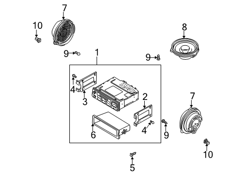 2002 Kia Rio Sound System Grommet-Screw Diagram for MB48566962A